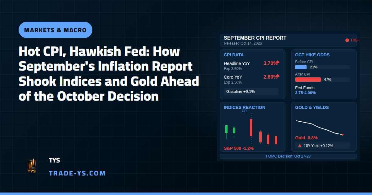 Hot CPI, Hawkish Fed: How September's Inflation Report Shook Indices and Gold Ahead of the October Decision